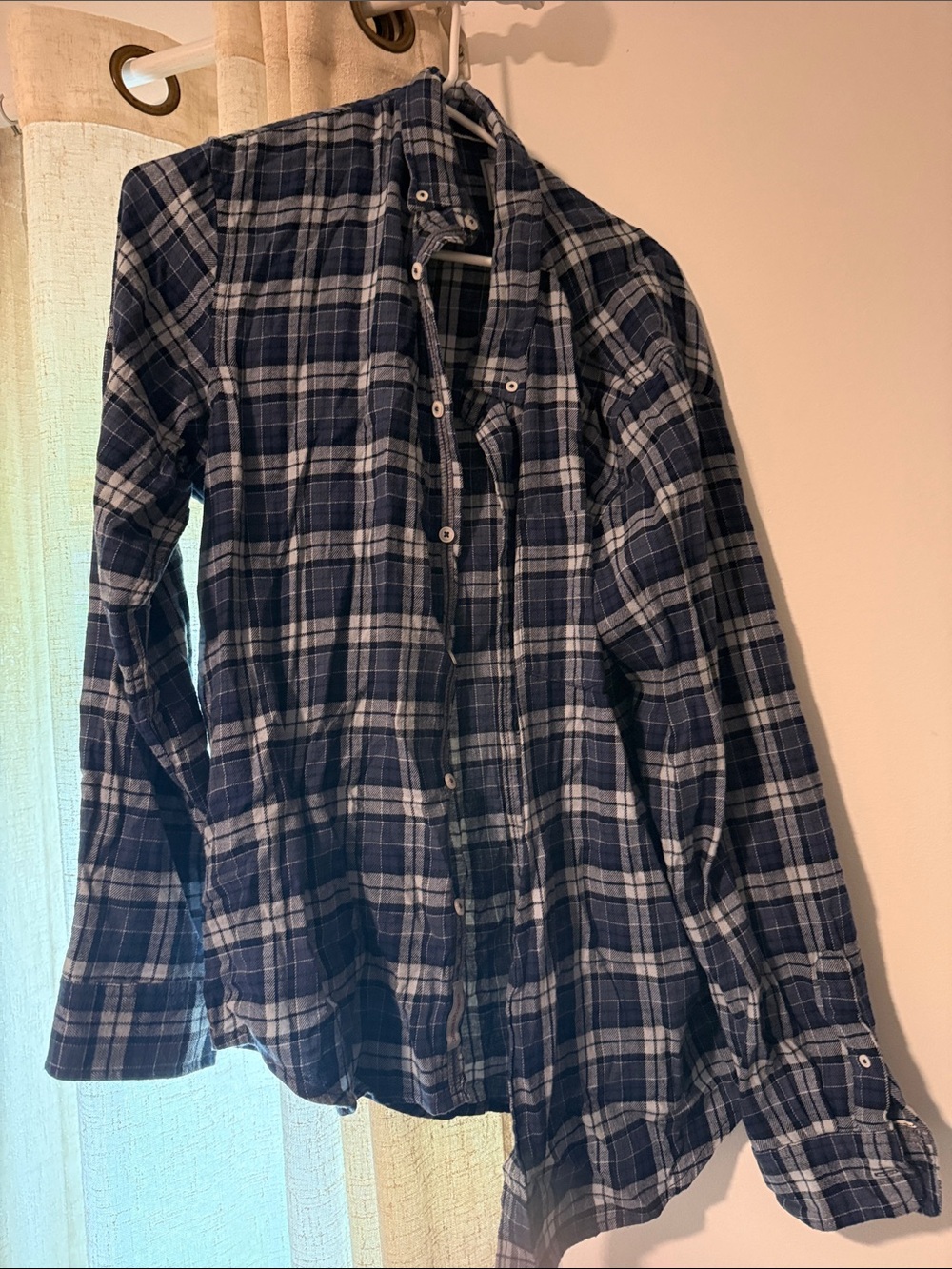 Denim & Flower Blue and White Plaid Flannel Shirt
